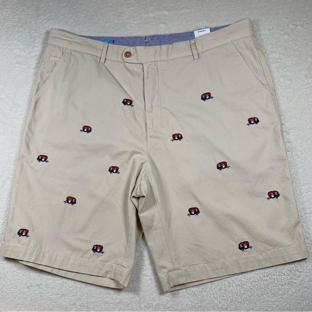NWT J. McLaughlin Oliver Shorts Men's‎ Size 40 Camper Embroidered Cotton Stone